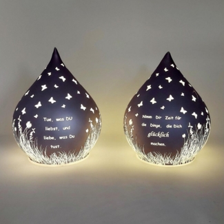 formano LED Tischleuchte Sprüche, Farbe: Lila, Motiv: Sprüche