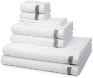 Ross Smart 8 tlg. Frottier-Set - 2 X Handtuch (50 X 100cm), 2 X Duschtuch (70 X 140cm), 2 X Gästetuch (30 X 50cm), 2 X Waschhandschuh (16 X 22cm) - 520 g/m2 - Weiß