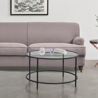 Couchtisch Kouvola Stahlgestell 84 x 45,5 cm Schwarz en. casa