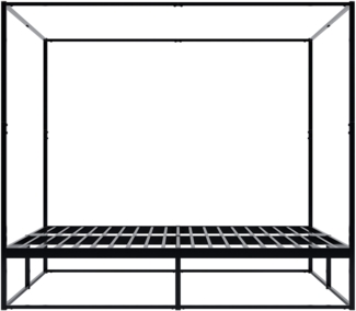 Himmelbett KOSAN - Metall Schwarz 205 x 206 x 180 cm | Bett 200x200 Bettrahmen Metall Doppelbett Schwarz