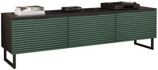 TV-Lowboard Dorson 150 (Farbe: Schwarz Graphit / Grün)