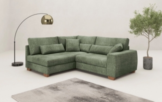 Mr. Couch Ecksofa Hilla L-Form, bis 140 kg belastbar, mit Taschenfederkern, wahlweise mit Bettfunktion
