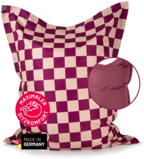 Lumaland 'Karo' Sitzsack XXL für Outdoor & Indoor, Polyester, Pfirsich/Rot, 380 l