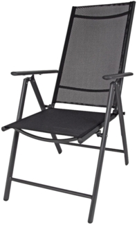 Alu-Klappsessel 7-fach verstellbar anthrazit Gartenstuhl Hochlehner Klappstuhl Textilene Campingstuhl Terrassenstuhl Gartenmöbel Balkonstuhl