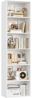 Homfa Bücherregal Regal mit 6 Fächern, 190,5cm Bücherschrank Standregal, verstellbare Ablagen
