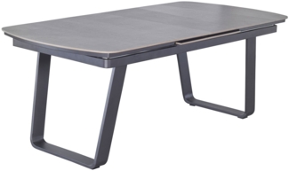 Gartentisch Diwo , Aluminium , Grau, Schwarz , 200 x 78 x 100 cm