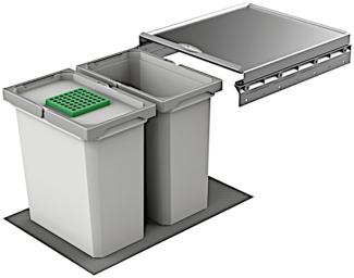 NABER COX® BOX 360 S/400-2 mit Biodeckel und 24 Liter Abfallvolumen für 40 cm Schrankbreite / Abfallsorter