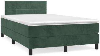 vidaXL Boxspringbett mit Matratze Dunkelgrün 120x190 cm Samt 3269840