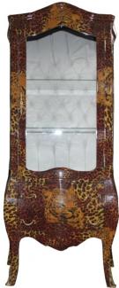 Casa Padrino Barock Vitrine Leopard - Vitrinenschrank - Wohnzimmerschrank