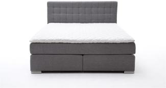 Boxspringbett Lenno - Stoffbezug Grau H2 & H3 200x200cm