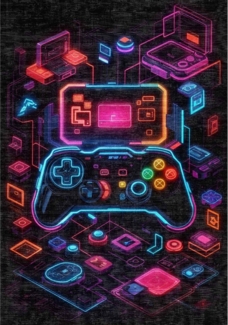 Bamyum Teppich Console Chenille Druck Teppich, Gaming Videospiel Waschbarer Teppich, Höhe: 150 mm, Einzelstück