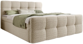 Luxusbetten24 Boxspringbett Cozy Bouclé, inklusive PU-Schaum Topper