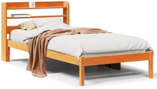 vidaXL Bettgestell mit Kopfteil ohne Matratze Wachsbraun 75x190 cm 3306551