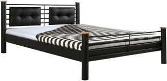 Bed Box Metall Bettrahmen Bettgestell Luna 1036 mit Lederlookeinsatz im Kopfteil Größe 140x220 cm