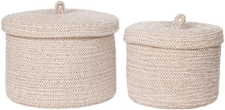 House Nordic Körbe, Baumwolle, beige, 2er-Set