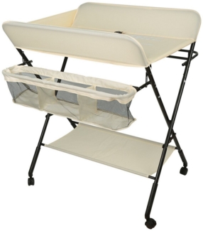 JEOBEST Wickeltisch Wickelauflage Mulde Kommode Unterlage Wickeln Baby Kind (KLAPPBAR), (1-tlg), Höhenverstellbar, Wasserdichte, Staufach, Mit Bremse