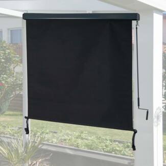 Vertikalmarkise HWC-F42, Senkrechtmarkise Sichtschutz Außenrollo Rollo, UV-Schutz 50 Stoff ~ 250x180cm, schwarz