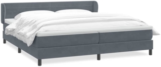 vidaXL Boxspringbett mit Matratzen Dunkelgrau 200x210 cm Samt 3317626