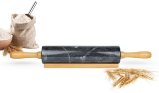 Sendez Teigroller aus Marmor mit Ständer 46x6 cm Teigrolle Ausroller Nudelrolle 2kg Marmor, (1-tlg)