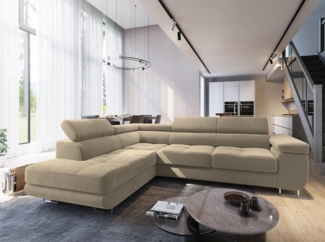 Masseno Ecksofa SELVA mit Schlaffunktion L-Form, Sofa mit Bettkasten