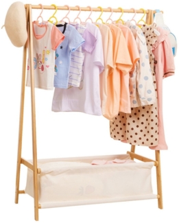 Yorbay Kleiderständer Kinder mit Aufbewahrungsbox, 86x36x106 cm, (Kleiderstange für Kinder), Klappbar