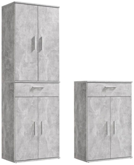mokebo Schrank-Set Die Allzweckwaffe, (2er-Set), Stauraum-Set aus Mehrzweckschränken bzw. Schubladenschränken in Grau