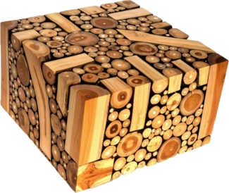 Teakholzhocker quadratsich Fußhocker Baumscheibentisch Teakholz Hocker