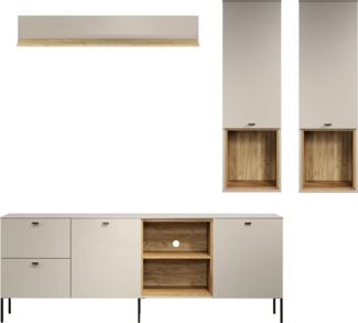 Places of Style Wohnzimmer-Set San Pedro, (Komplett-Set, 4-St), Bestehend aus: TV-Lowboard, Wandboard und 2 Hängeschränken