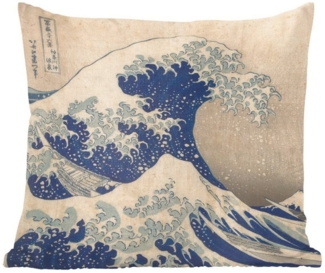 MuchoWow Dekokissen Die große Kluft bei Kanagawa - Gemälde von Katsushika Hokusai, Zierkissen mit Füllung für Wohnzimmer, Sofakissen, 40x40 cm