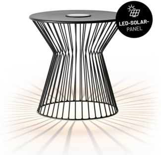 Lumaland Korbtisch mit LED-Beleuchtung 3,7V schwarz