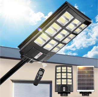 LMaxhome LED Solarleuchte Außen-Wandleuchte Solarlampen mit Bewegungsmelder Straßenleuchte Timer, 40000-80000lm Wasserdicht Tageslichtweiß Dämmerung zu Morgendämmerung