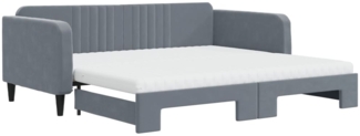 vidaXL Tagesbett Ausziehbar mit Matratzen Dunkelgrau 100x200 cm Samt 3197095