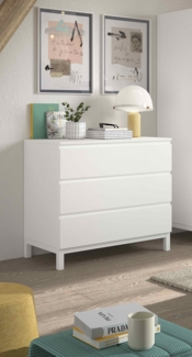 Kommode Eva 98.5 x 89.4 x 57 cm MDF Kiefer Weiß