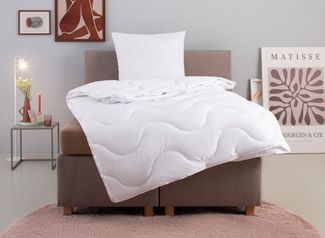 OTTO home Microfaserbettdecke + Microfaserkissen Mailo, Bettdecke 135x200 cm, 155x220 cm, Bezug: weich, 2-tlg, Set mit Kissen 80x80 cm, Sommer, Winter