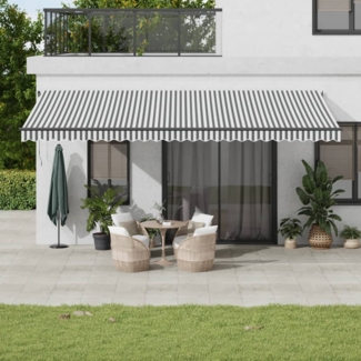 vidaXL Markise Manuell mit LEDs Anthrazit & Weiß 600x350 cm 3215821