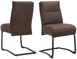 loft24 Esszimmerstuhl Sana (Set, 2 St), Freischwinger, Stuhl, Posterstuhl, Bezug aus Microfaser, Metallgestell