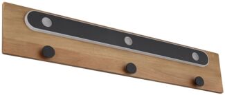 LED Wandleuchte, Kleiderhaken, 3 Haken, Metall, B 65 cm