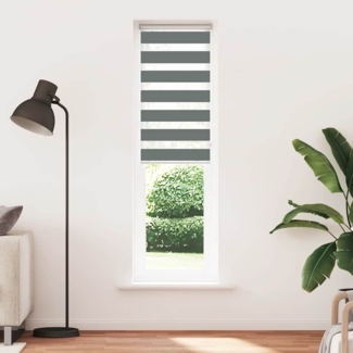 vidaXL Zebrarollo Dunkelgrau 55x200 cm Stoffbreite 50,9 cm Polyester 4014148