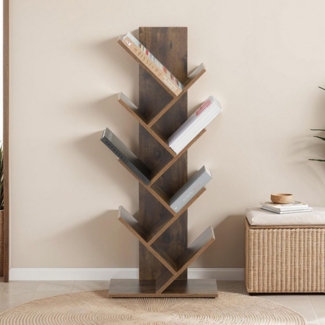 IDIMEX Bücherregal JULES, Design Regal freistehend mit 7 Ablagen Braun