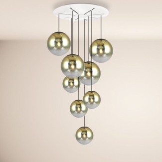 s.luce Progress XL Galerieleuchte 8-flammig mit Modular Baldachin Gold