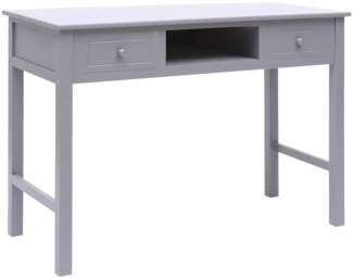 vidaXL Schreibtisch Grau 108x45x76 cm Massivholz Paulownia 338536