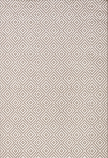 In- & Outdoor Teppich Karo grau/creme - 80x150x0,8cm