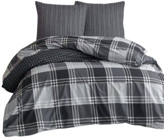 Leonado Vicenti Bettwäsche Baumwolle Wendeseite 135x200 155x200 155x220 200x200 200x220 240x220, Renforce, 3 teilig, Reaktivdruck für brillante, langanhaltende Farben, klassisch-modern