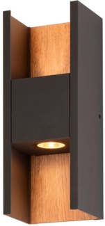 SLV FLATT II, Wandaufbauleuchte, PHASE, 2700 K, 9.5 W, anthrazit / braun - Stand-, Wand- und Deckenleuchten (Outdoor)