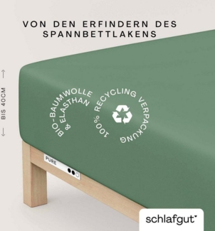 Schlafgut Spannbettlaken PURE BOXSPRING in Gr. 90x200, 140x200 oder 180x200, für Boxspringbett, Jersey-Elasthan, Gummizug: rundum, (1 Stück), aus Bio-Baumwolle, für Matratzen bis 40 cm Höhe, Bettlaken