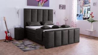 Meisterbetten Boxspringbett Vicy 120x220 in MS-Espresso, Matratzenbezug Nano, Ergoflex-Topper