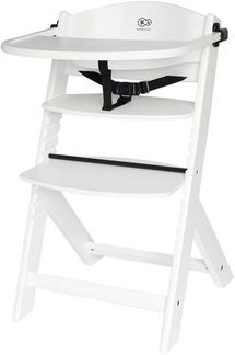 Kinderkraft Kinderhochstuhl aus Holz ENOCK 3 in 1, Niedriger Stuhl, Babystuhl, Abnehmbare Schutzbügel und Gurt, Rückenlehnenverstellung, ab 6 Monaten bis 10 Jahre, Vollweiß