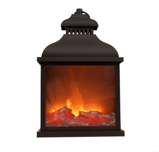 Spetebo LED Dekolicht Kunststoff Kaminlaterne 40 cm - tanzende Flammen, LED, Deko Kamin mit Flammen Effekt