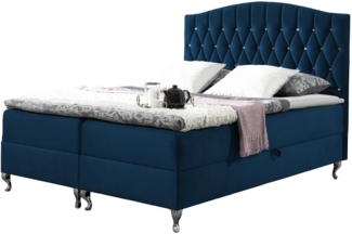 Boxspringbett Sekawa, dunkelblau, 180x200 cm