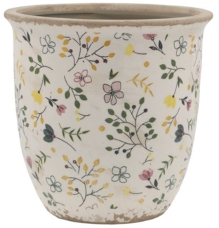 Annimuck Übertopf Chic Antique Cavaillon Übertopf m. Blumenmotiv H16,5/D17 cm creme (1 St)